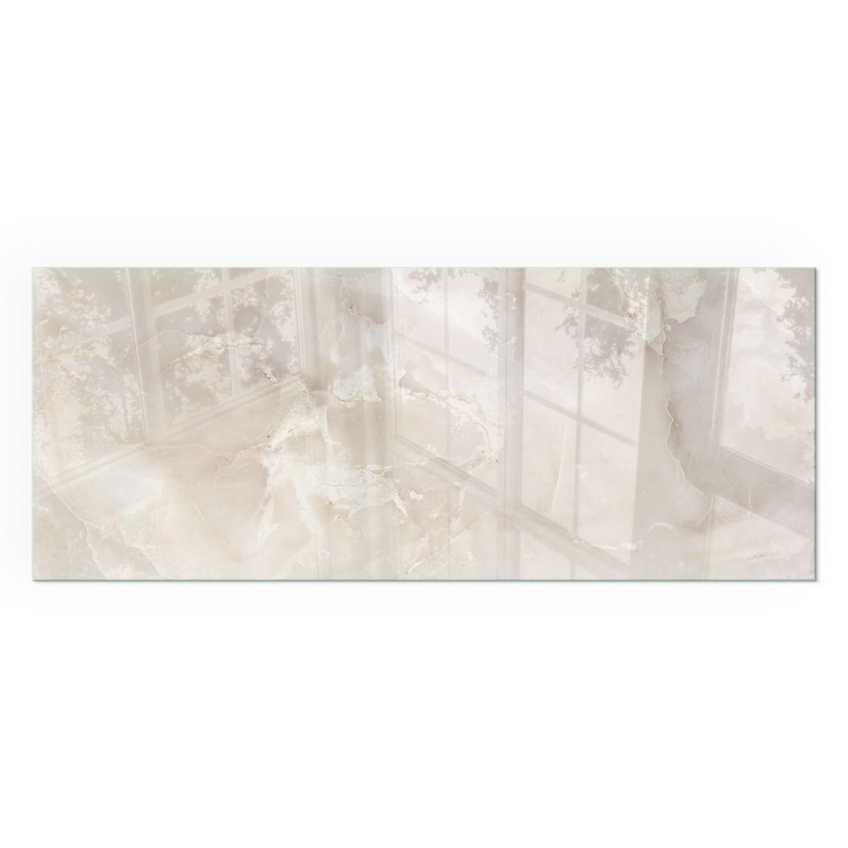 GLASPLATTE für Kamin 125x50 cm - Creme, Glas (125/50/0.4cm) - TULUP