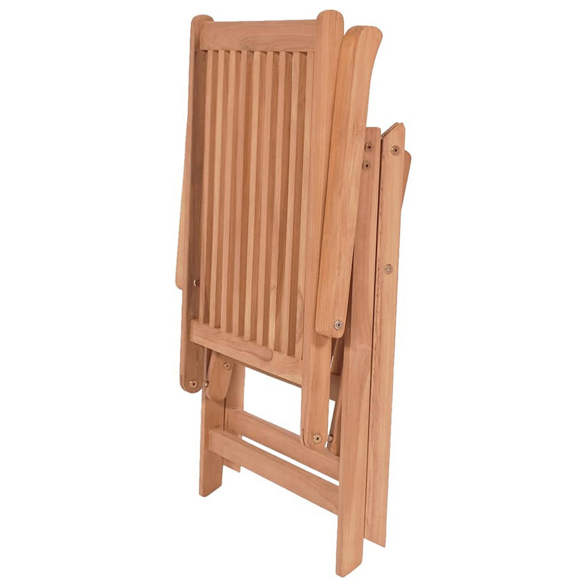 GARTENSTÜHLE Verstellbare 2er Set Massivholz Teak - Braun, Holz (57/100/71.5cm) - vidaXL