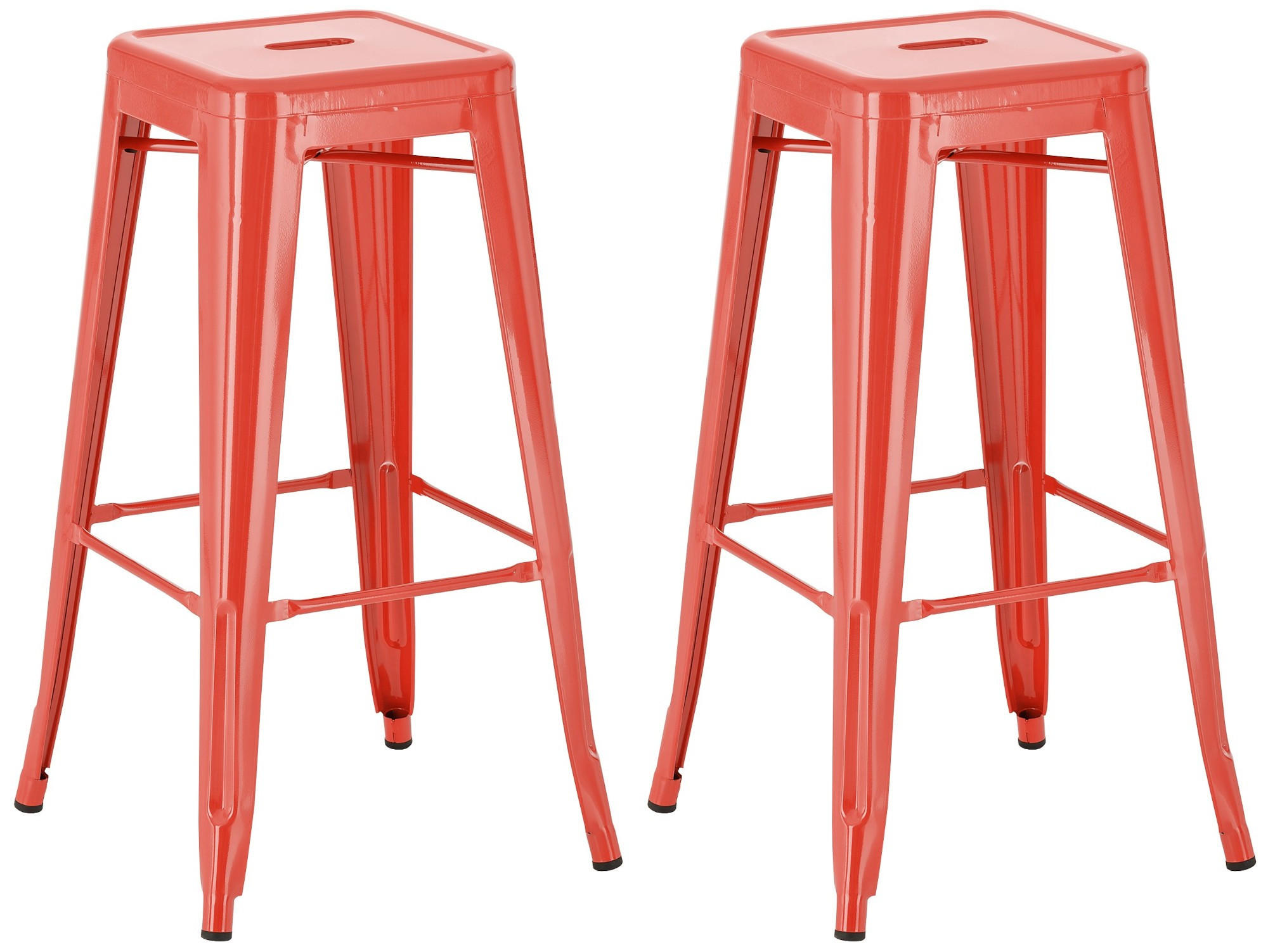 2ER Set Barhocker Joshua 76 cm rot - Rot, Metall (43/76/43cm) - furnicato