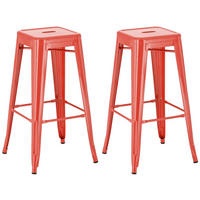 2ER Set Barhocker Joshua 76 cm rot - Rot, Metall (43/76/43cm) - furnicato