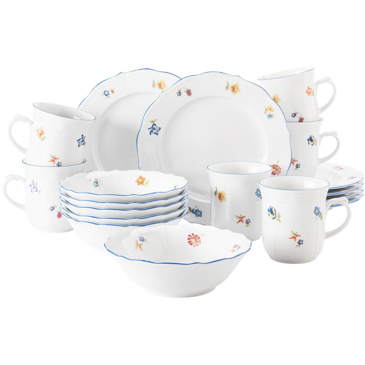 FRÜHSTÜCKS-SET Sonate Nostalgie bunt 18er Set - Multicolor, Keramik (1/1/1cm) - Seltmann Weiden