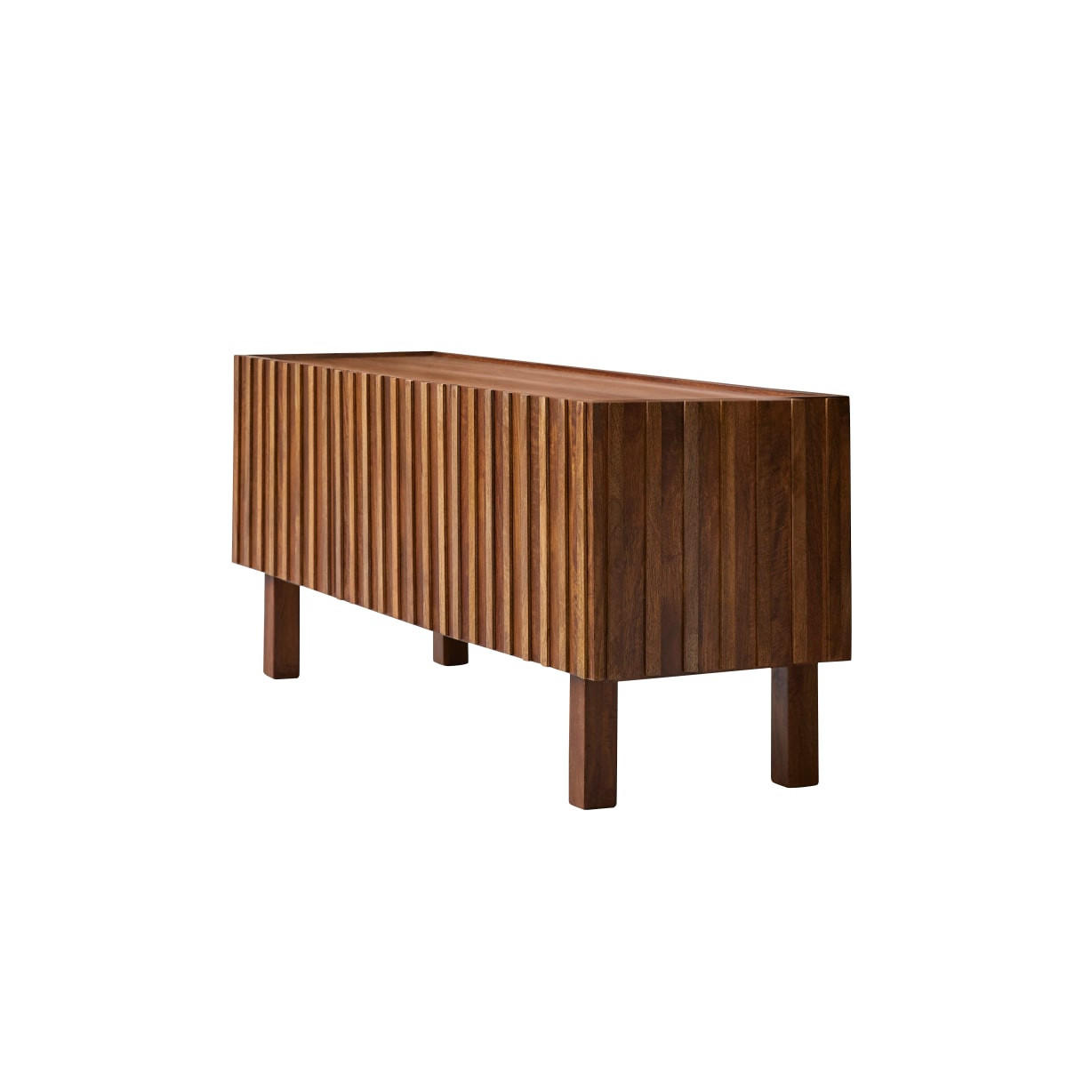 TV-SCHRANK Milo Dunkelbraun aus Mango - Dunkelbraun, Holz (140/55/40cm) - Tikamoon