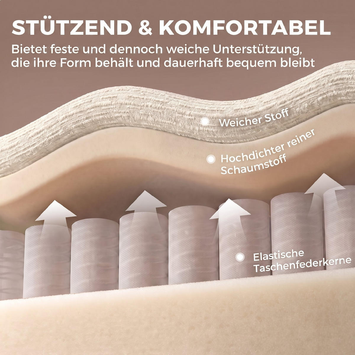 3-SITZER-SOFA Chenille 100 Polyester Schaumstoff Cremeweiß - Creme, Textil (95/70/244cm) - HOMCOM