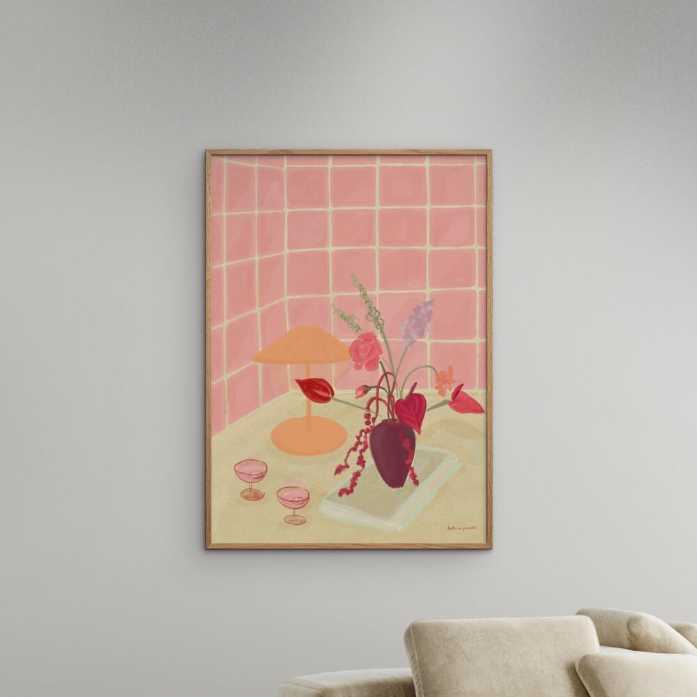 POSTER Katharina Puritscher - Bubbly - Pink, Papier (70/100/0.1cm) - Poster&Frame