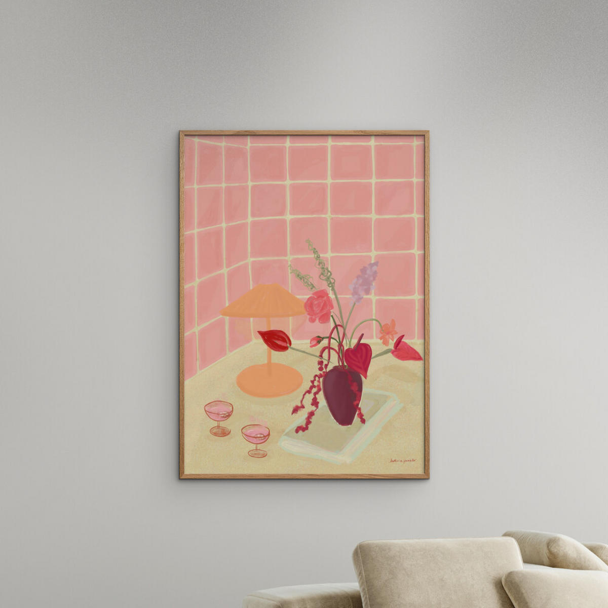 POSTER Katharina Puritscher - Bubbly - Pink, Papier (70/100/0.1cm) - Poster&Frame
