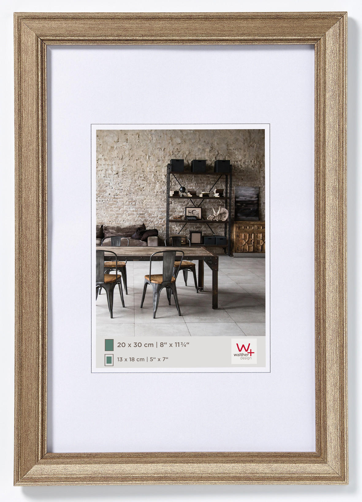 walther design Bilderrahmen Edelstahl 34x44x1.3 cm