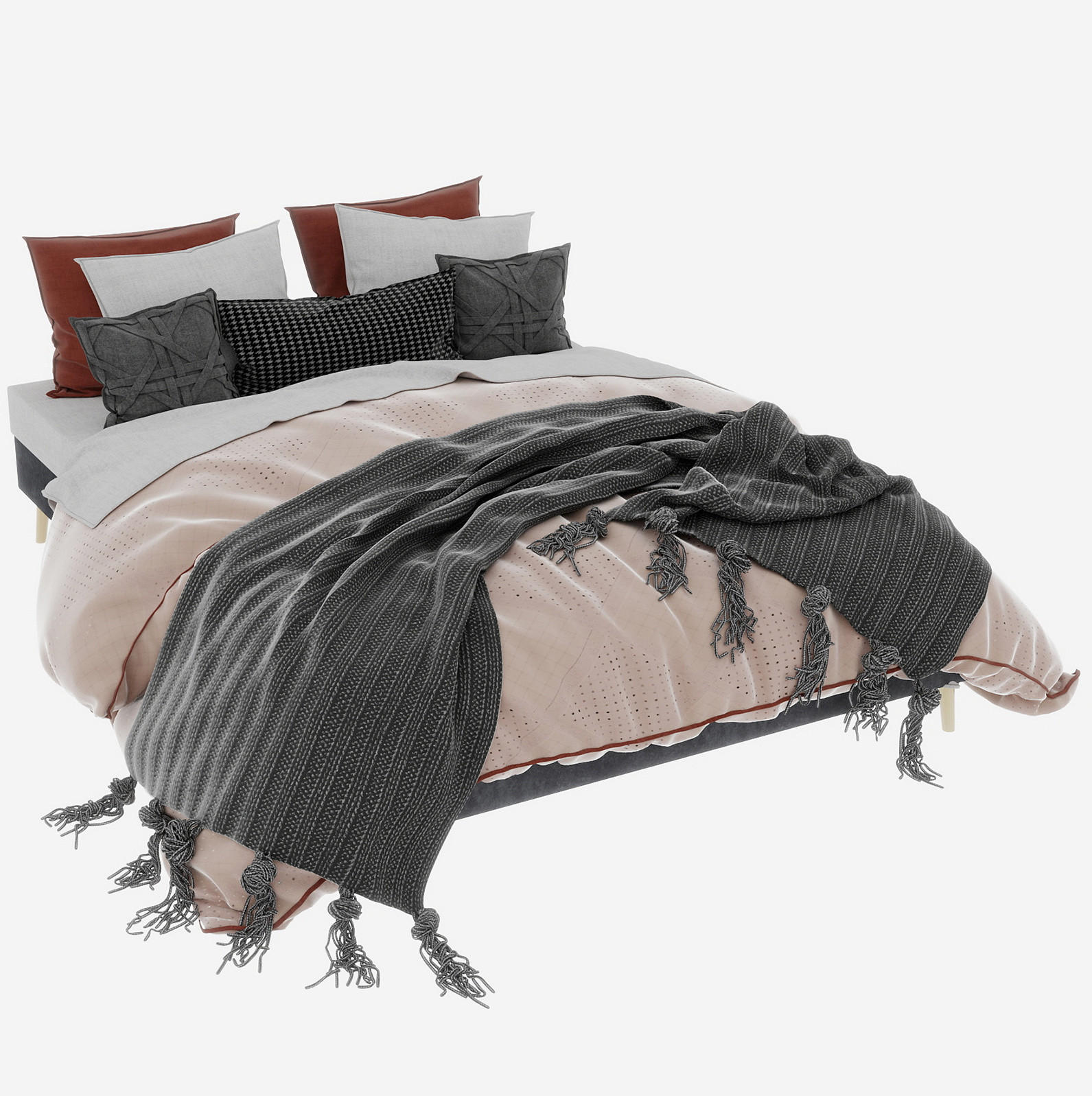 Redom ČALOUNĚNÁ postel 160/200 cm se sametovým potahem, vysokým čelem a úložným prostorem, šedá