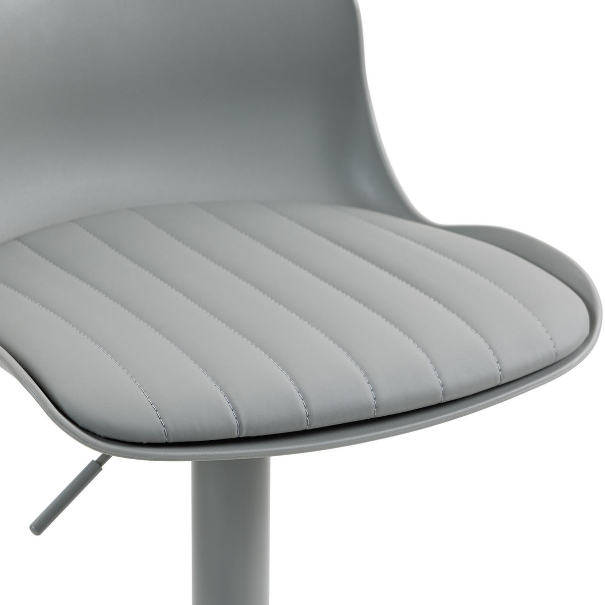 BARHOCKER drehbar höhenverstellbar 2er-Set Grau Metall gepolstert - Grau, Metall (44/80/43cm) - Meubliv