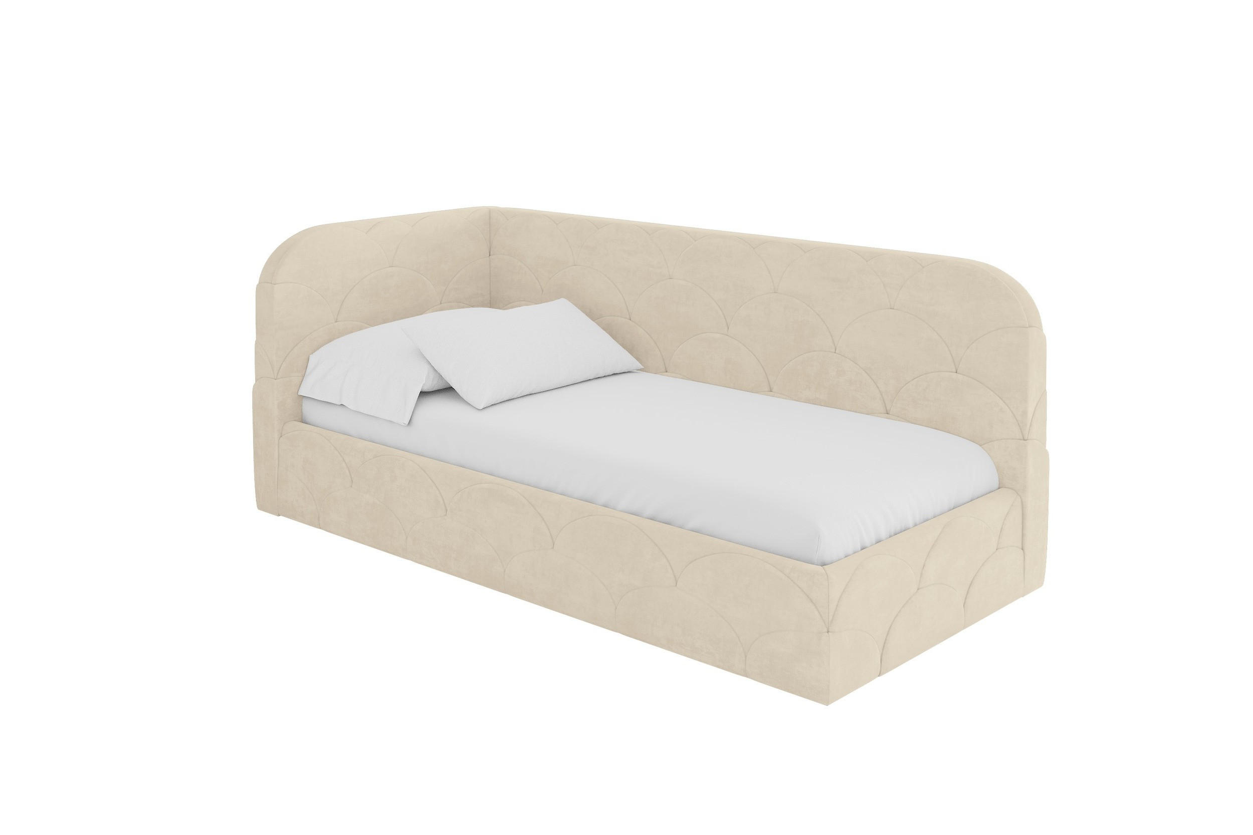 EINZELLBETT Jugendbett mit Bettkasten und Matratze H3/H4, Rechts - ELRY 90x200 Beige - Naturfarben, Holzwerkstoff/Textil (90/200cm) - ALTDECOR
