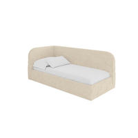 EINZELLBETT Jugendbett mit Bettkasten, Rechts - ELRY 100x200 Beige - Naturfarben, Holzwerkstoff/Textil (100/200cm) - ALTDECOR