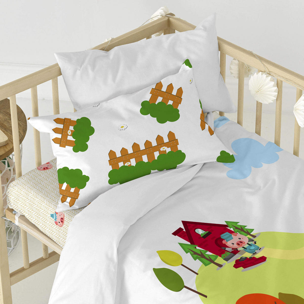 BETTBEZUG 2er-Set teiliges piggys 115x145 cm (kinderbett) mehrfarbig - Multicolor, Textil (115/145cm) - Happy Friday