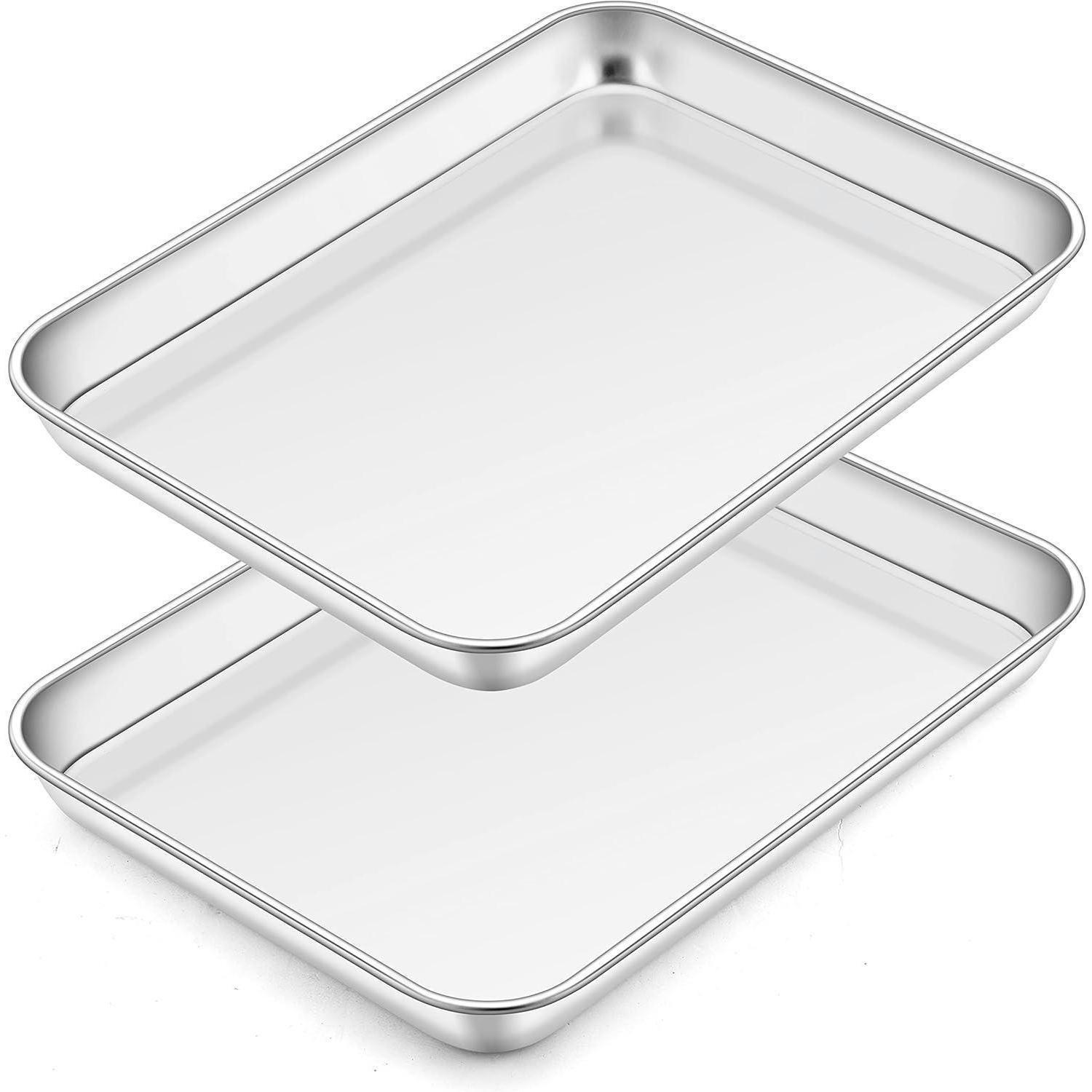 BACKBLECH 2-teiliges Set Edelstahl 23,8 x 17,8 cm - Silberfarben, Metall (23/2.5/23cm)