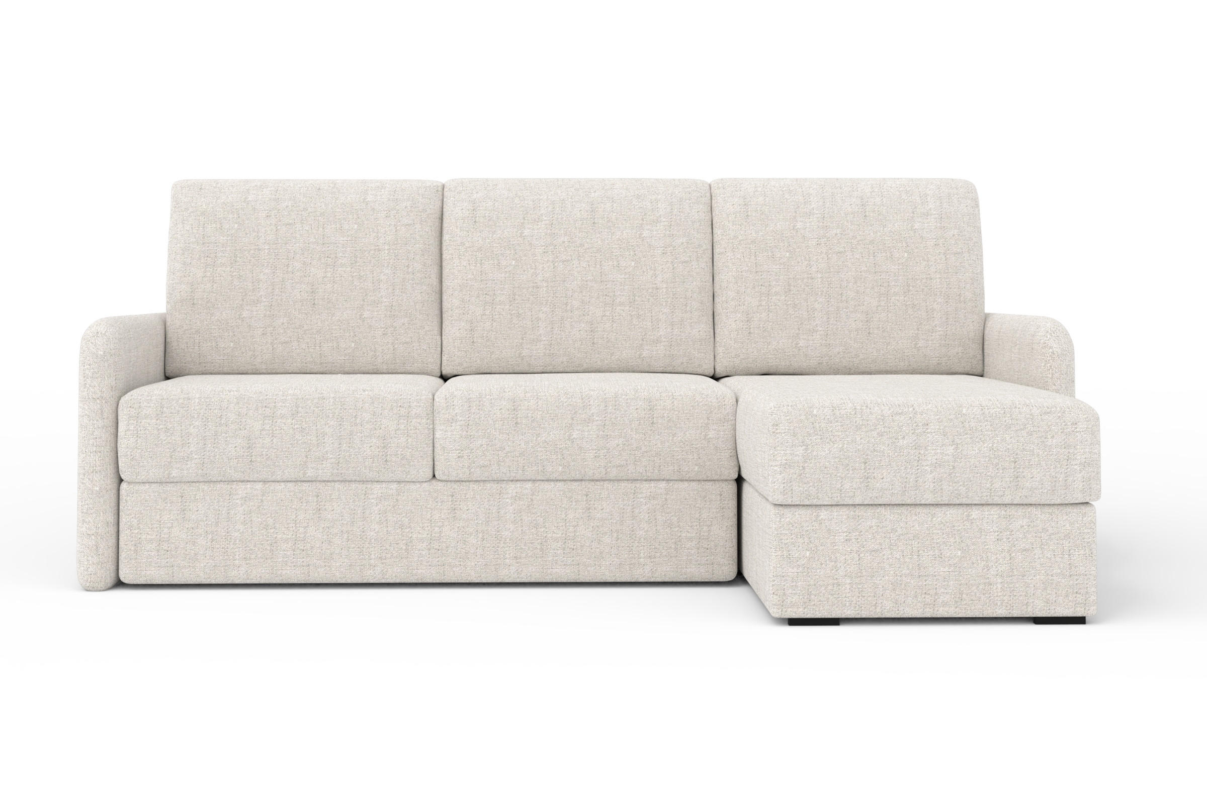 ECKSOFA BIANCO 215 cm breit in Stoff Creme rechts - Creme, Holzwerkstoff/Textil (215/145cm) - Deine Möbel 24