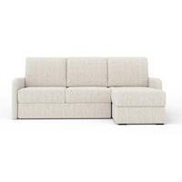 ECKSOFA BIANCO 215 cm breit in Stoff Creme rechts - Creme, Holzwerkstoff/Textil (215/145cm) - Deine Möbel 24