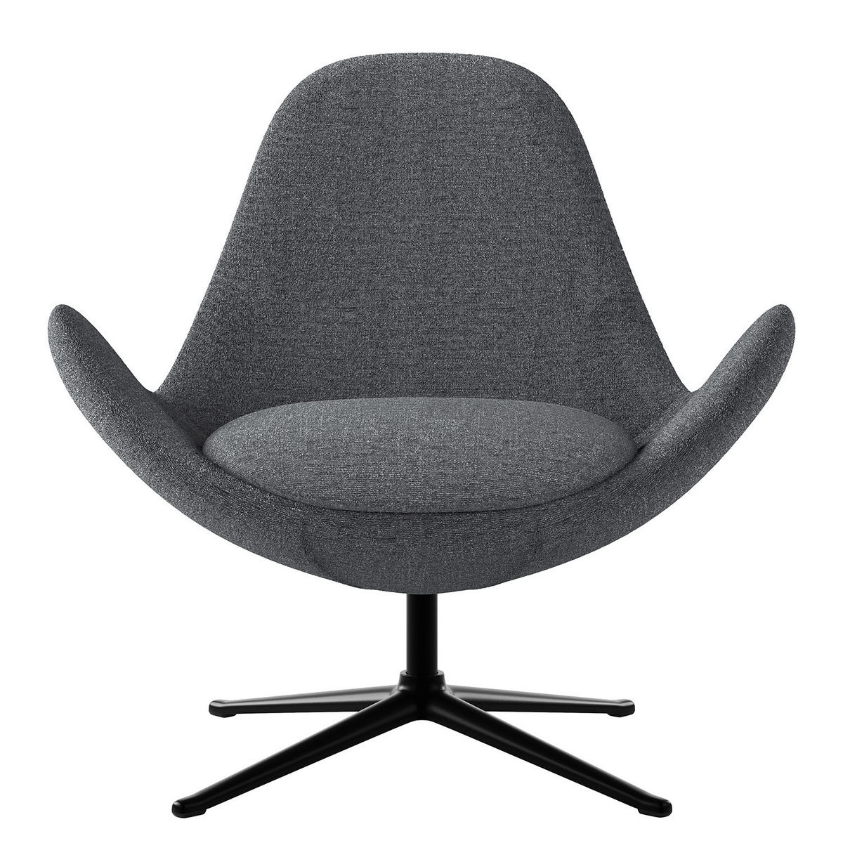 SESSEL - Schwarz/Grau, Textil/Metall (87/90/82cm) - home24