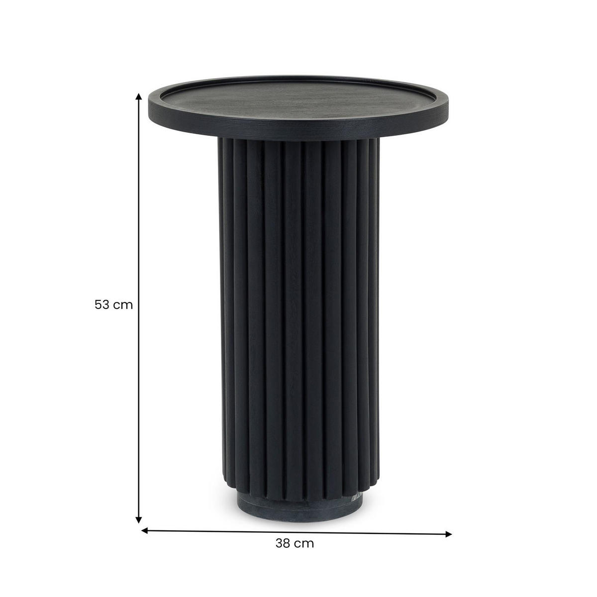 BEISTELLTISCH BEJA schwarz - Schwarz, Naturmaterialien/Holz (38/38/53cm) - IDIMEX