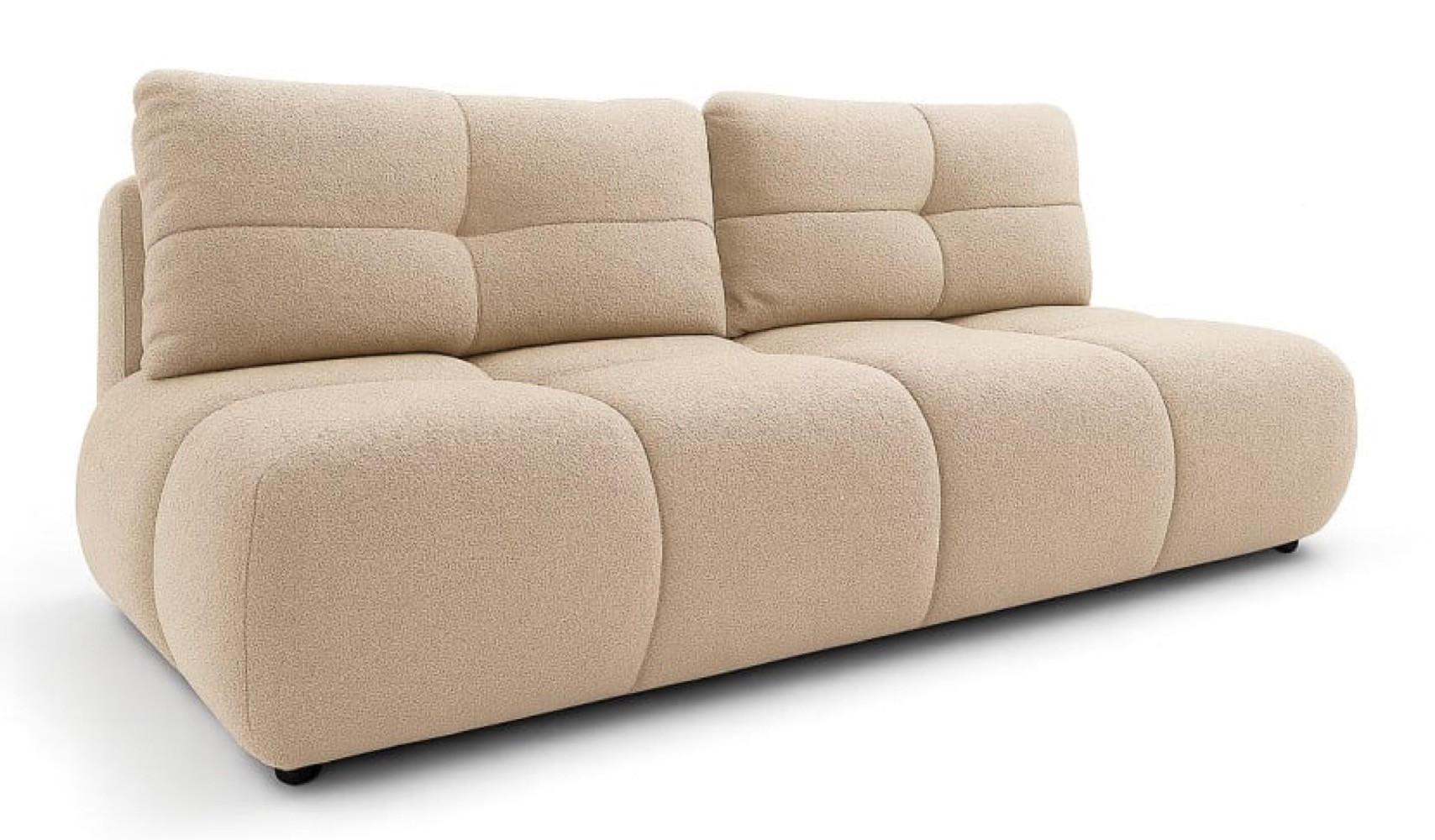SITZMÖBEL Beige MILA Ausziehbar Ohne Armlehnen Bouclé - Beige, Textil (214/89/104cm) - Sepro Meble