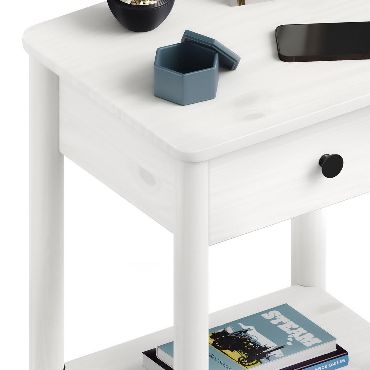 NACHTTISCH APOANA weiß - Weiß, Holz (45/55/35cm) - IDIMEX