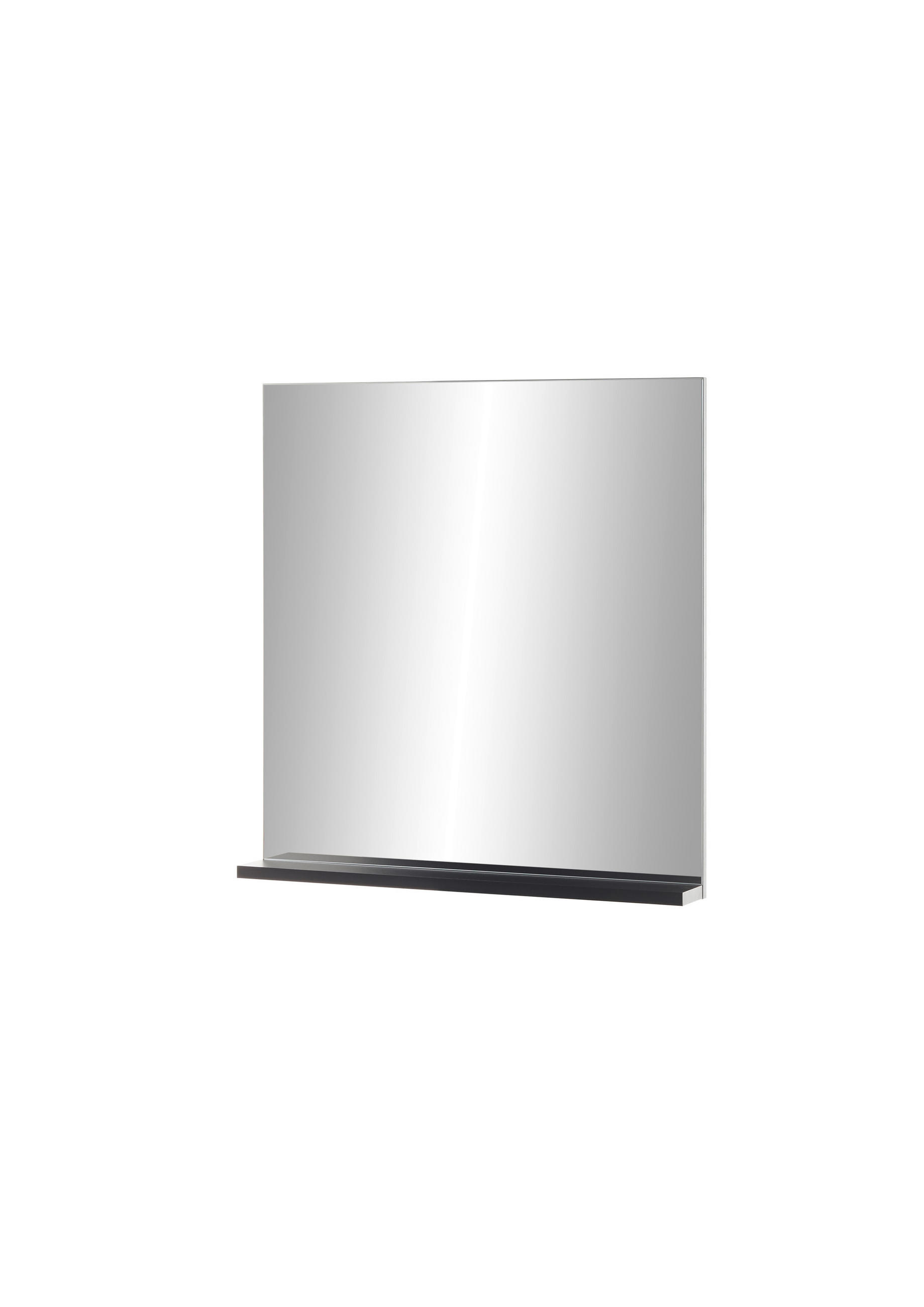 SPIEGEL M12 Weiß Hochglanz 80/85/12 cm mittel - Dunkelgrau, Holzwerkstoff (80/85/12cm) - Livojo
