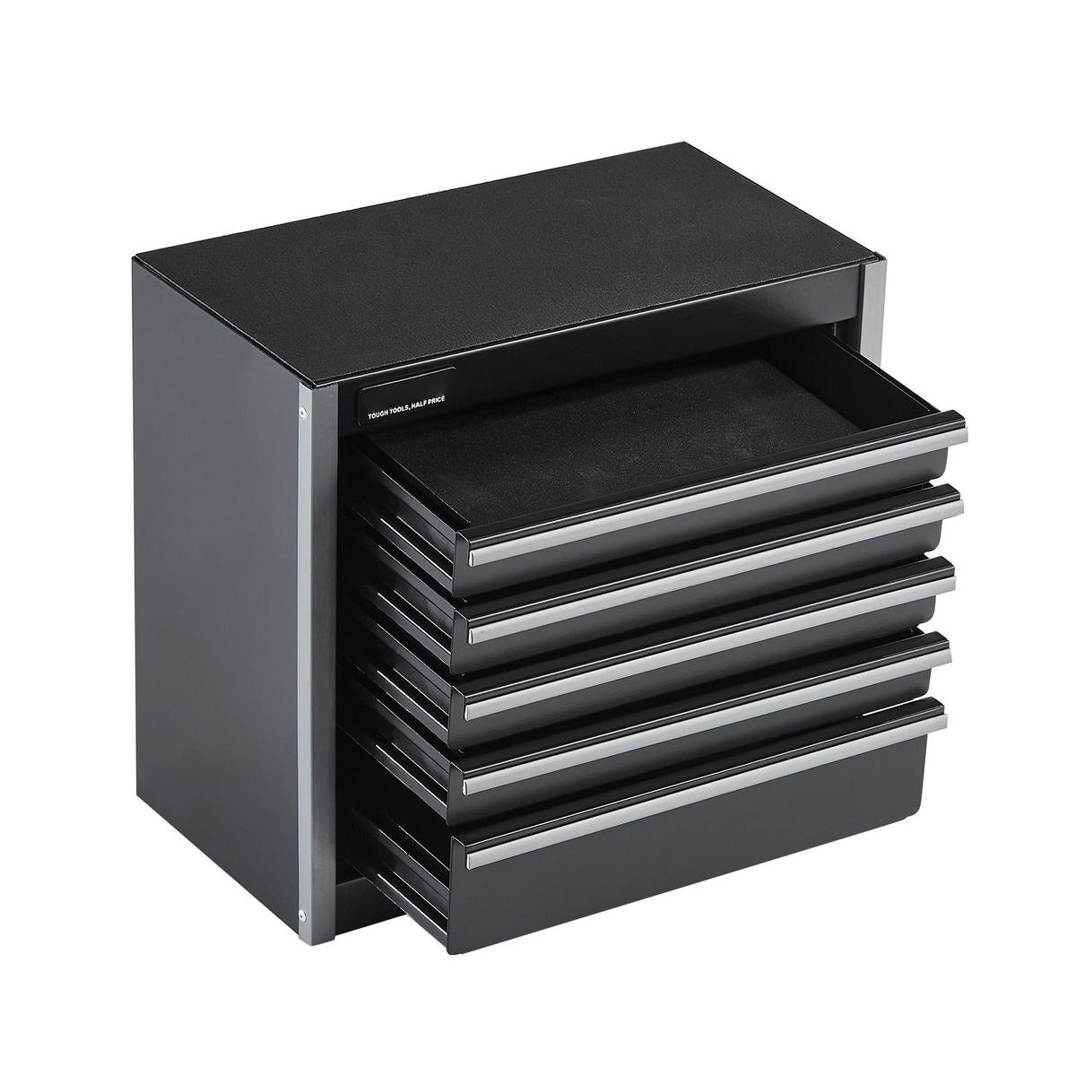 WERKZEUGKOFFER 8,6 Zoll Werkzeugkasten Metall mit 5 Schubladen Tragbare Werkzeugbox Schwarz - Schwarz, Metall (10/10/10cm) - Raelunyi