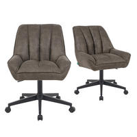 BÜROSTUHL Mika-Jette 2er-Set - Taupe/Schwarz, Textil/Metall (60/85/68cm) - DUBI Möbel