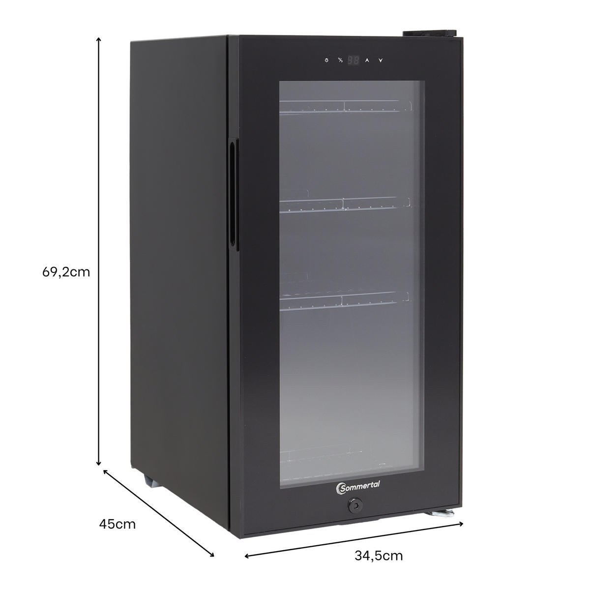 WEINKÜHLSCHRANK GK50 - Schwarz, Metall (40/76cm) - Sommertal
