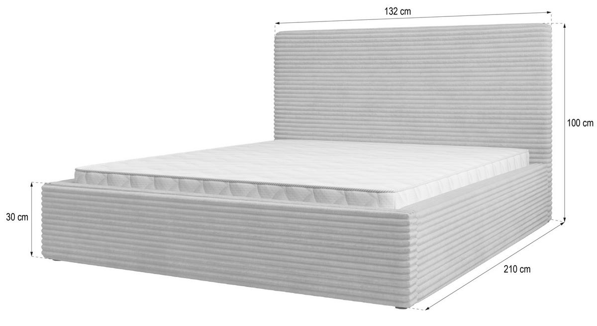 POLSTERBETT MIRETTI 120x200 cm mit Bettkästen - Braun - Braun, Holz/Textil - MASSENO