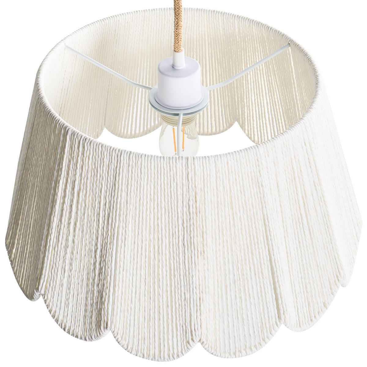 HÄNGELEUCHTE Beige Sebakwe - Beige, Papier (40/40/178cm) - Beliani
