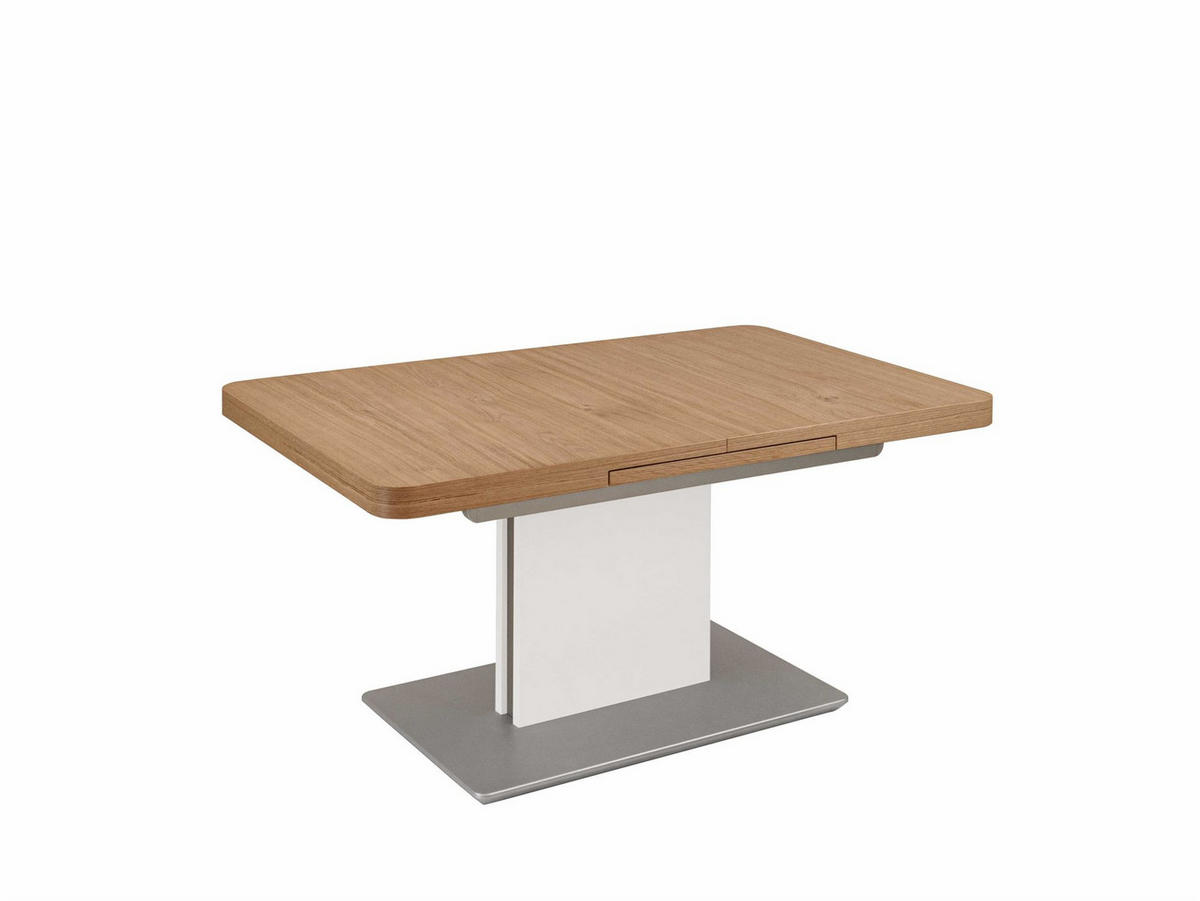 COUCHTISCH höhenverstellbar ausziehbar Con 110x57x70 Wildeiche Bianco - Wildeiche/Weiß, Holzwerkstoff (110/70/70cm) - 58aufmkessel