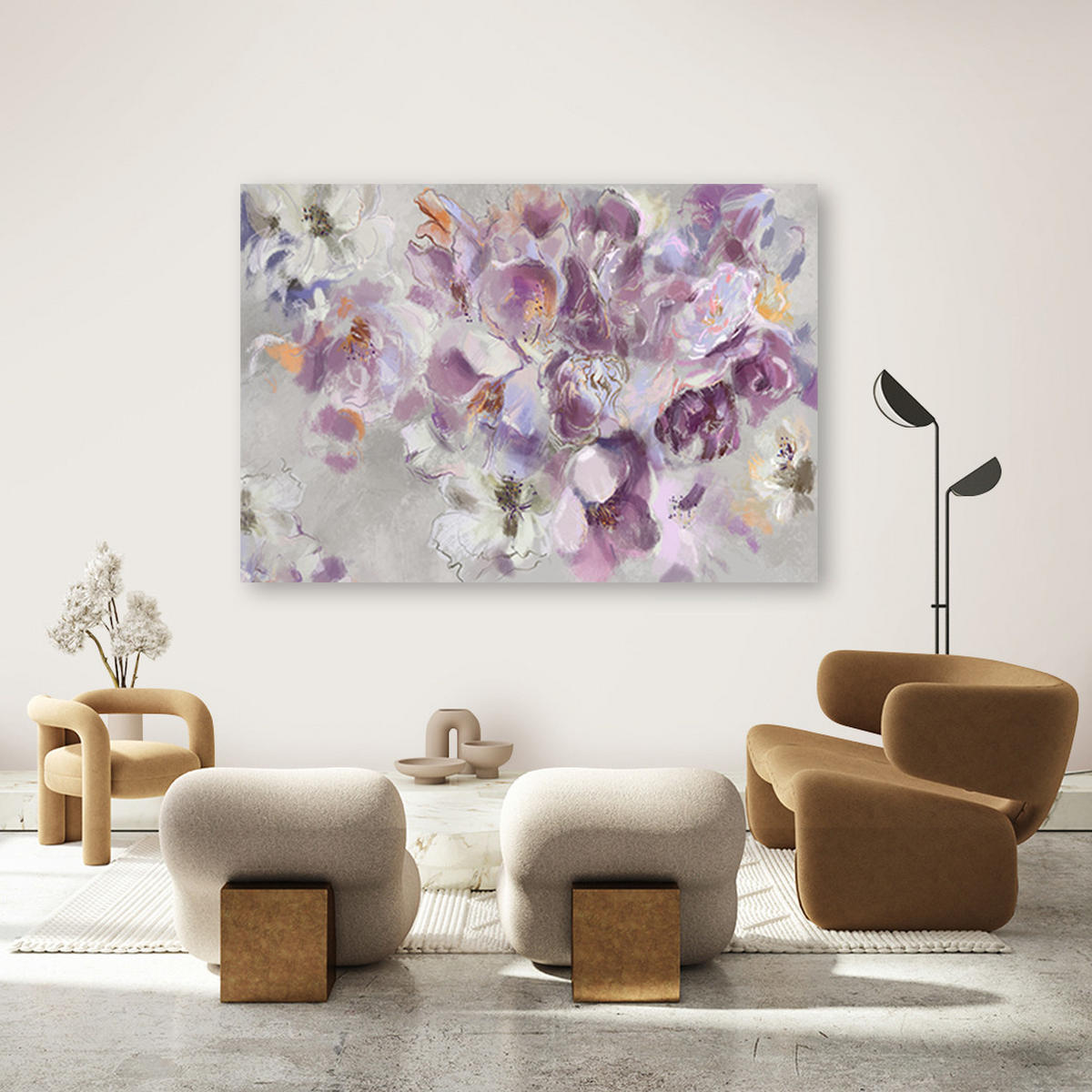 WANDBILD iris blume - Pink, Textil (60/40cm) - Feeby