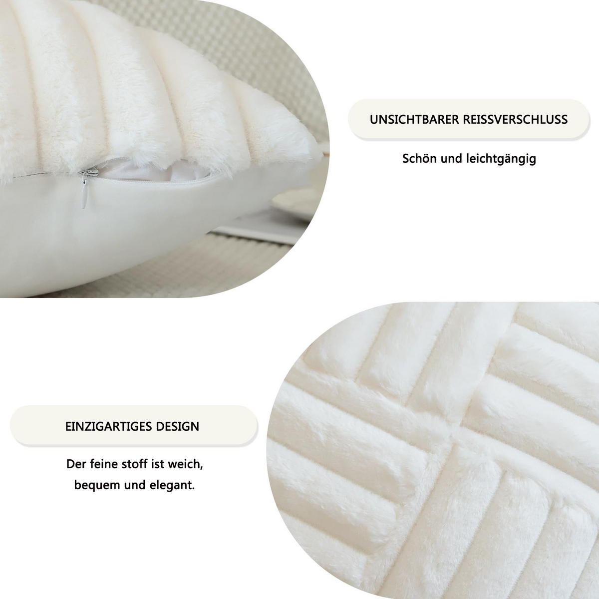 KISSENHÜLLE UNI Plüsch & Samt 45/45 cm - Schwarz, Textil (45/45cm) - Kaket