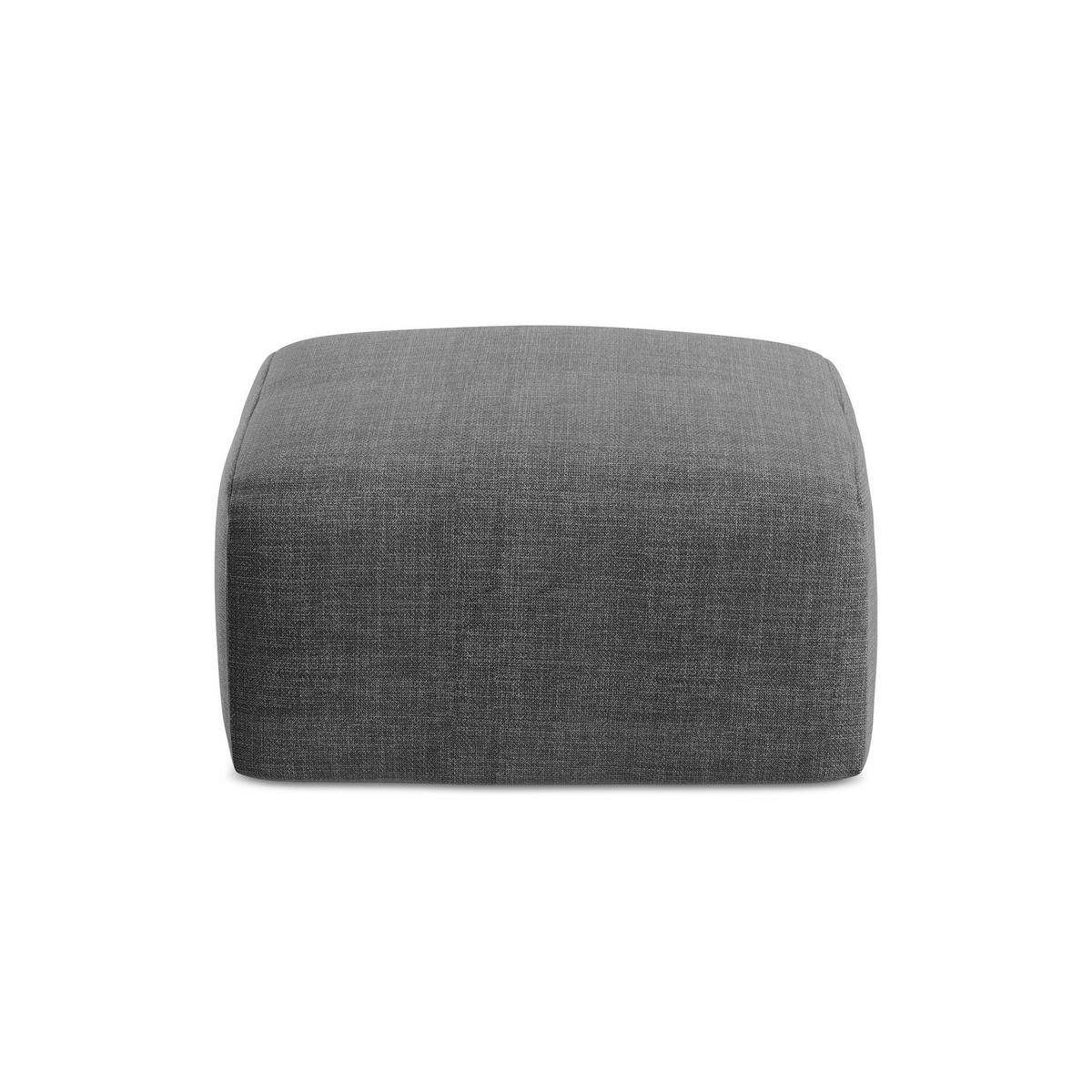 POUF Strukturstoff Grau - Dunkelgrau/Schwarz, Holzwerkstoff/Kunststoff (65/40/65cm) - LaMiaSofa