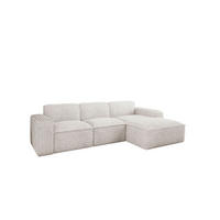 ECKSOFA L-Form Siena Stoff Velo Ecru Rechts - Ecru, Holz/Kunststoff (266/165cm) - Kaiser Möbel