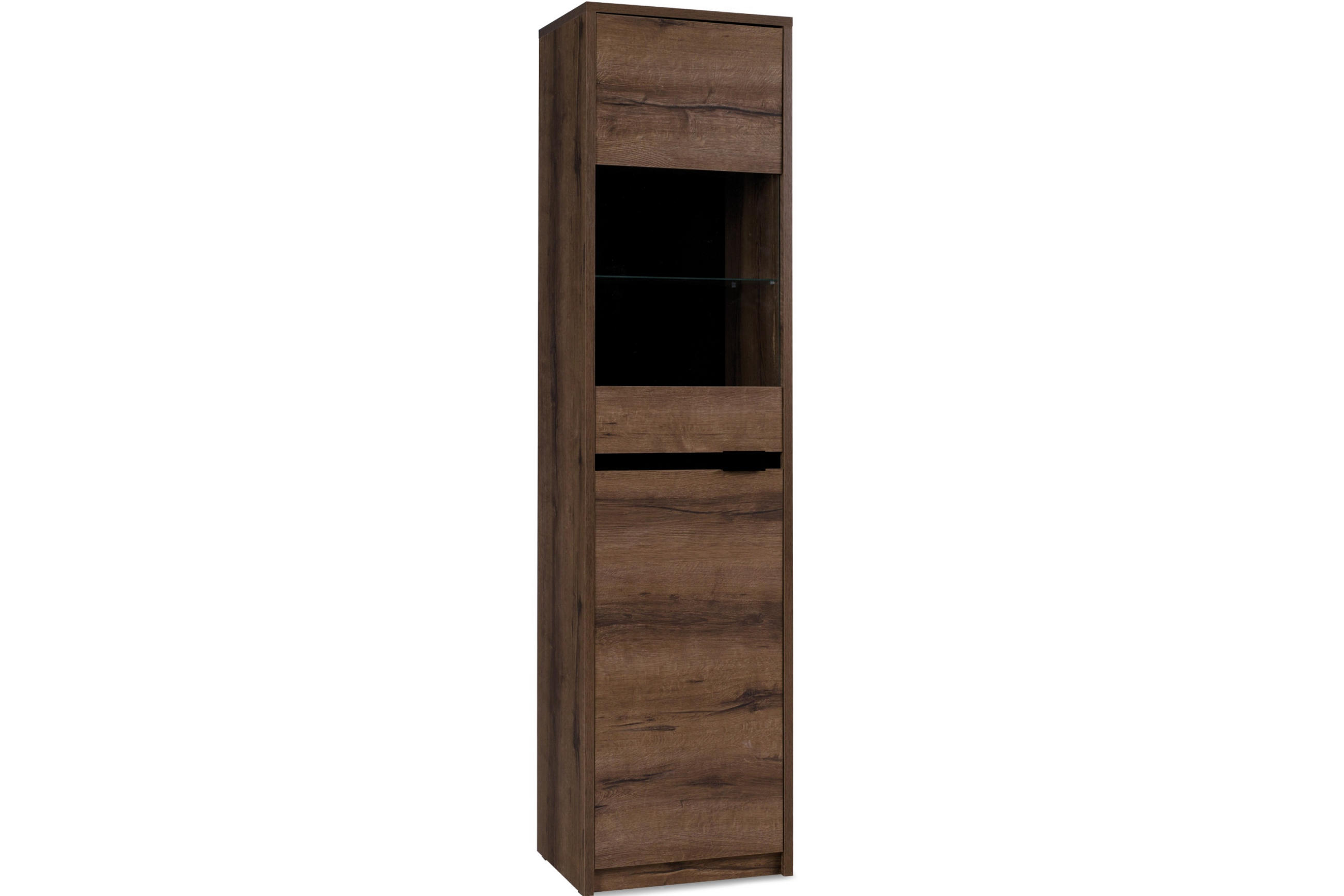 VITRINENSCHRANK MERO mit Türen und Einlegeböden, Dunkelbraun - Dunkelbraun, Holzwerkstoff (50/215/40cm) - KONSIMO®
