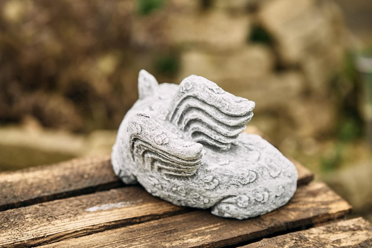 STEINFIGUR Drache Luca frostfest wetterfest Gartenfigur - Grau, Stein (20/14/22cm) - stoneandstyle