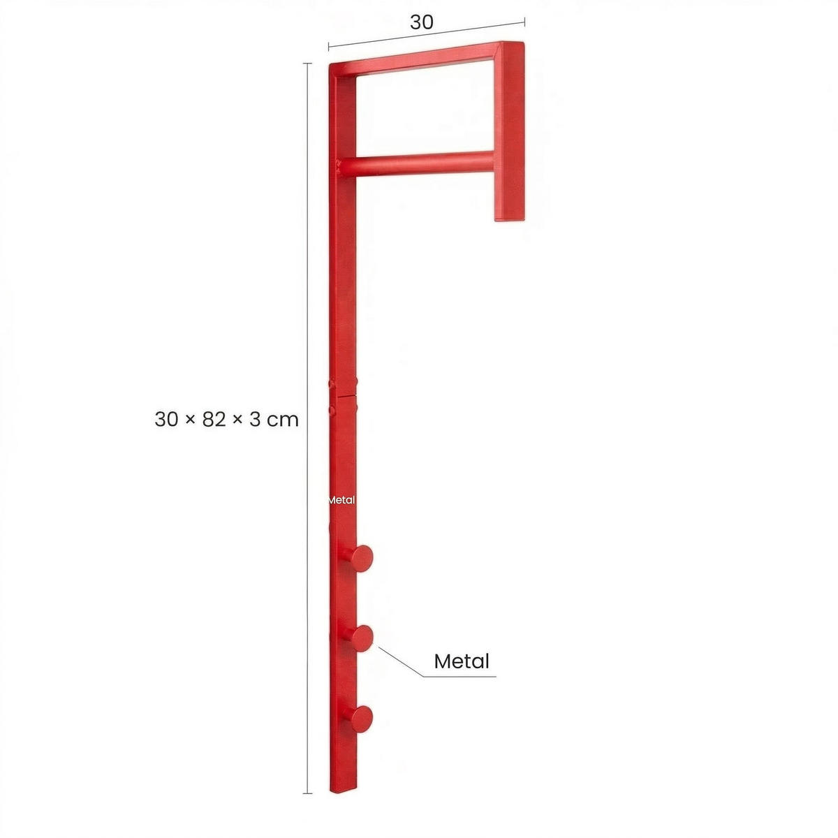GARDEROBENSTÄNDER Pisa Rot 3/30/82 cm - Rot, Metall (3/82/30cm) - ebuy24