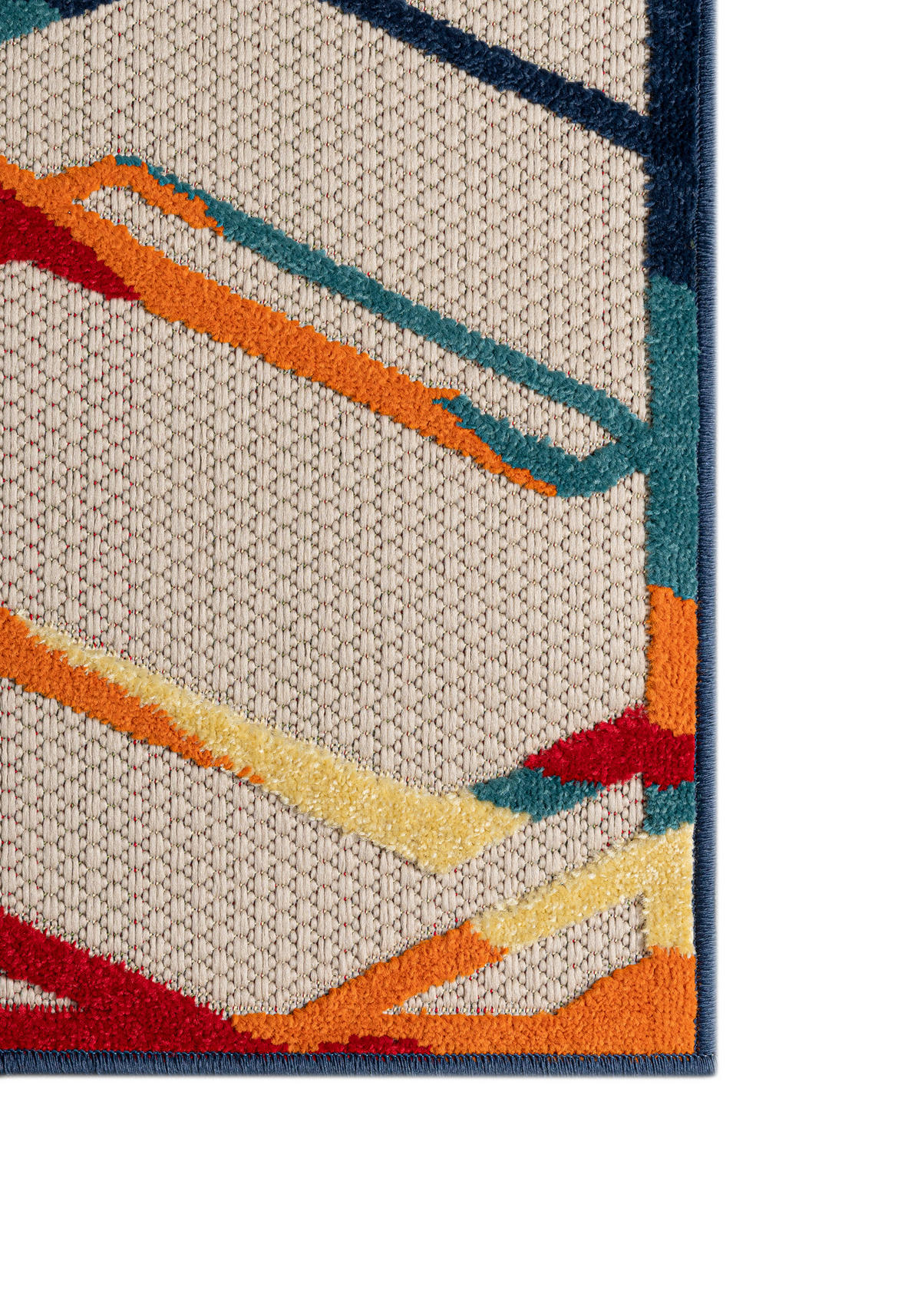 TEPPICH Outdoor Bunte Geometrisch Streifen Kurzflor Rechteckig - 80x150 cm - Hellgrün, Textil (80/150cm) - Mazovia