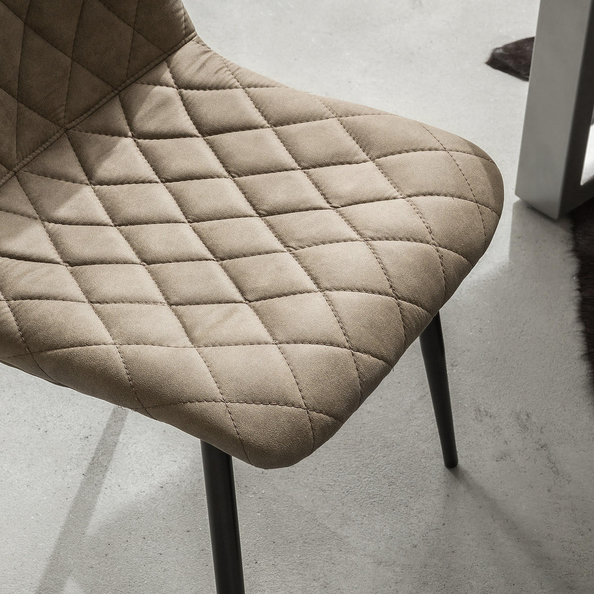 POLSTERSTUHL - Schwarz/Cappuccino, Textil/Metall (45/85/51cm) - home24