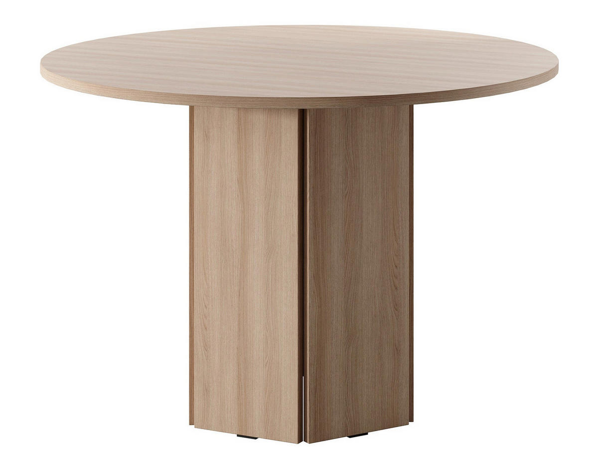 JEDÁLENSKÝ STÔL Hexa dub Linberg okrúhly 110 cm - farba duba/béžová, kompozitné drevo (110/110/75cm) - Selsey
