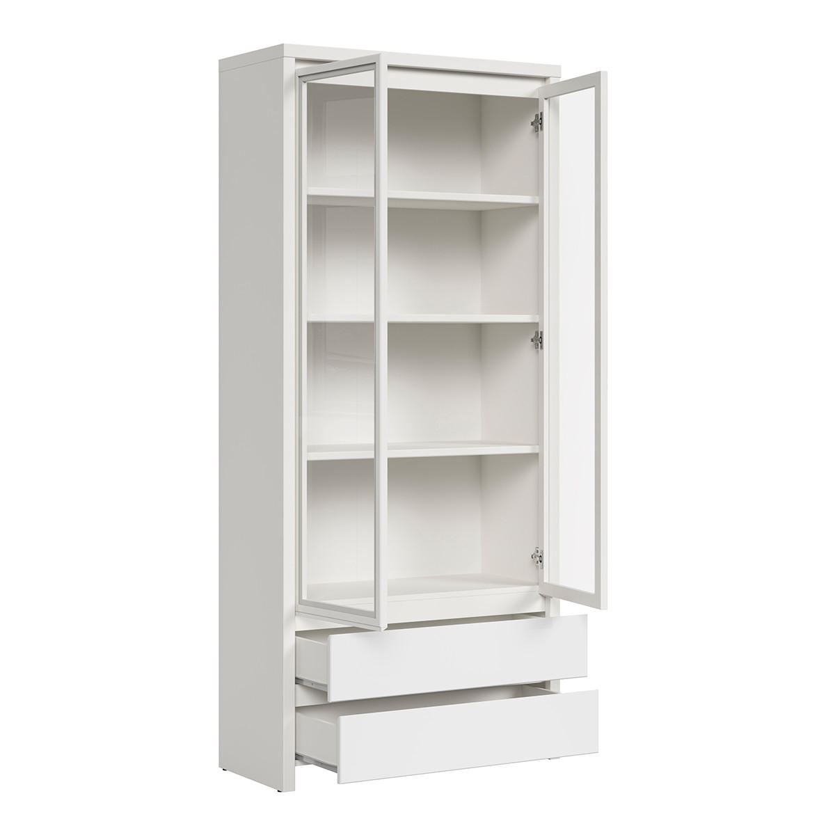 VITRÍNA Soren Matná bílá - bílá, kompozitní dřevo (90/200.5/40.5cm) - Petits-meubles