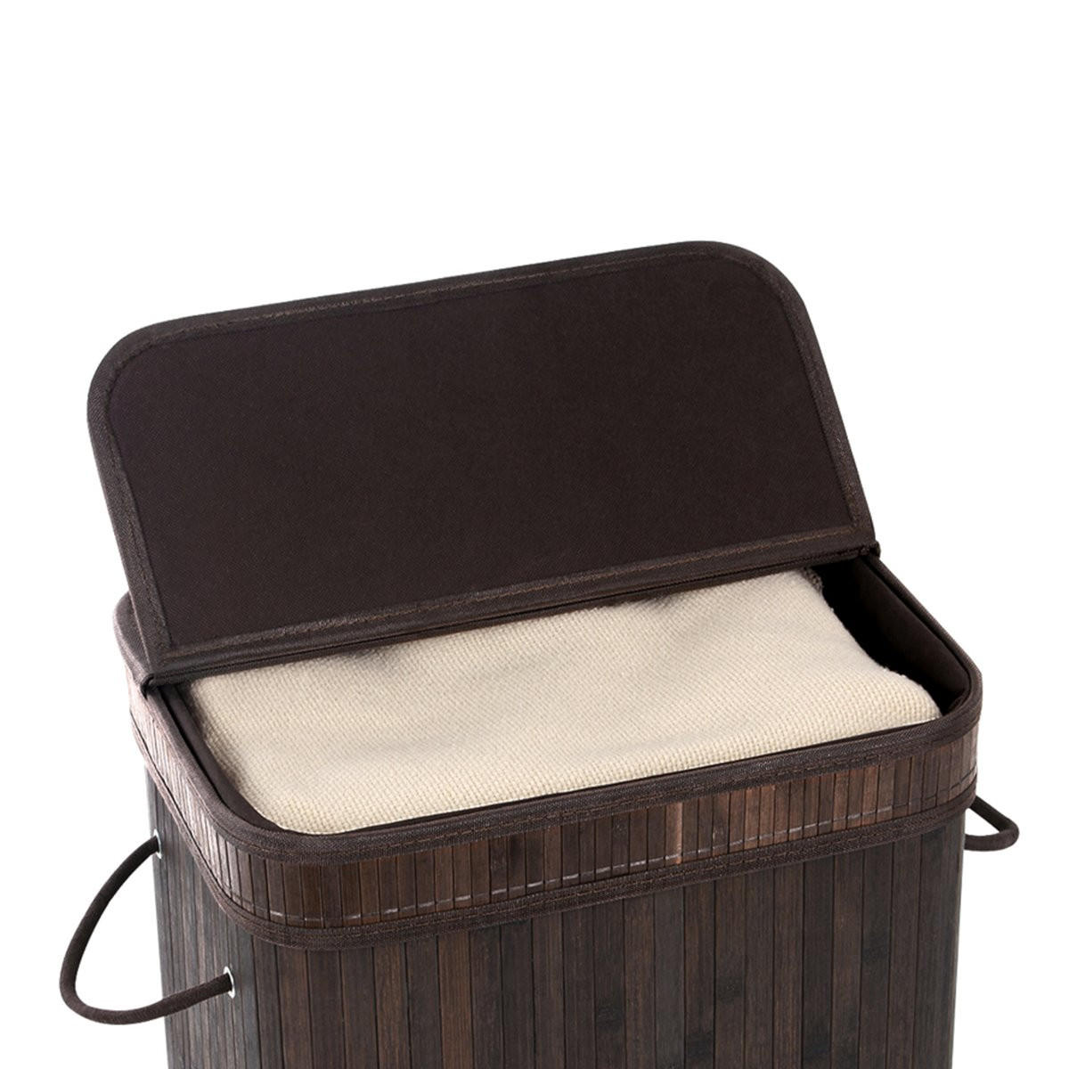 WÄSCHEKORB aus braunem Bambus - L40 cm - Braun, Holzwerkstoff (30/60/40cm) - Calicosy