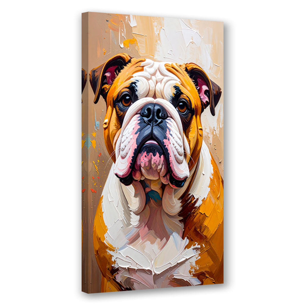 LEINWANDBILD Bulldog Hund Tier beige 50x100cm - Beige, Textil (50/100cm) - Feeby