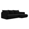 ECKSOFA mit Schlaffunktion Samt Stoff Schwarz - Schwarz, Kunststoff/Textil (240/148cm) - LaMiaSofa