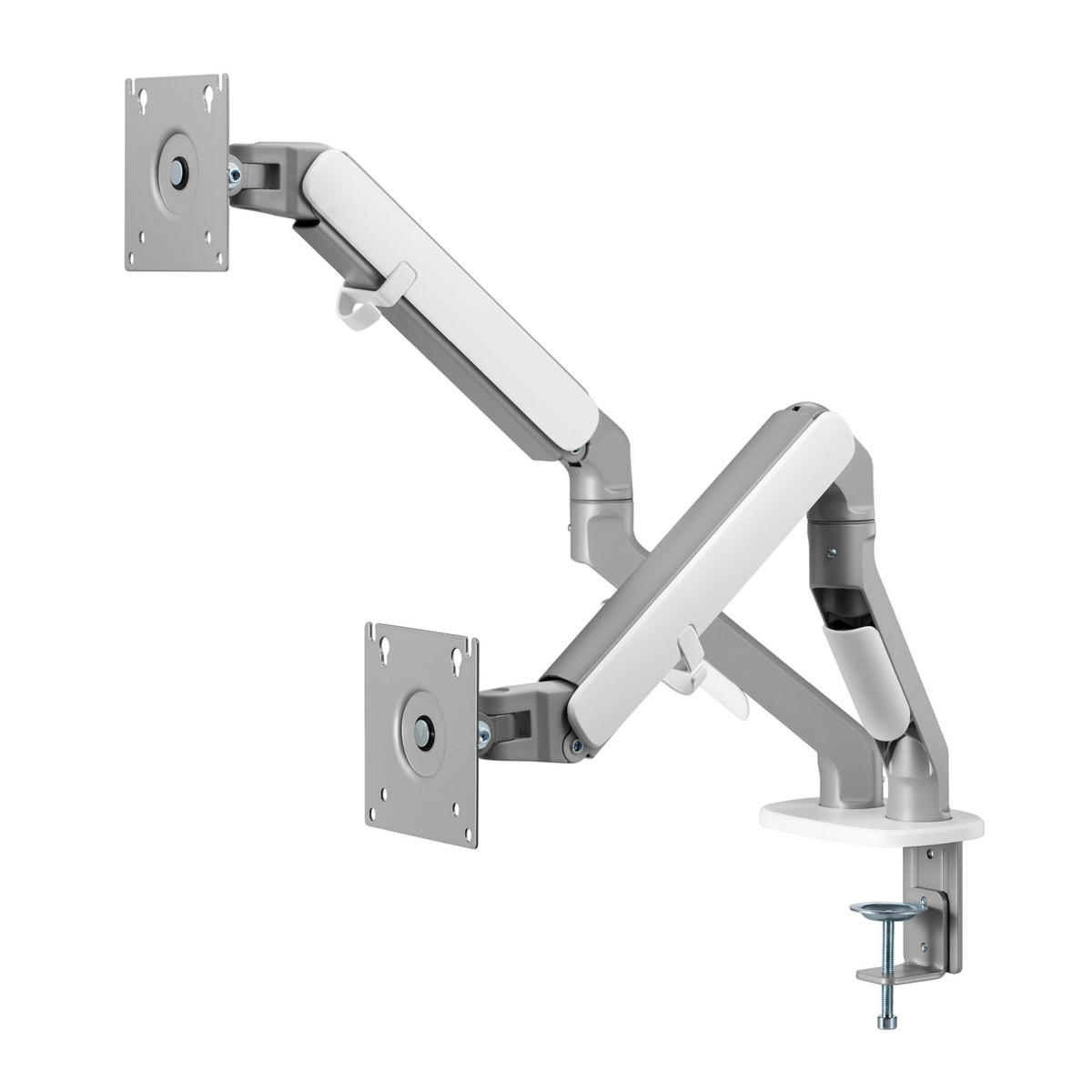 DUAL-MONITORHALTERUNG Selbu - Silberfarben, Kunststoff/Metall (11/104.5/58cm) - pro.tec