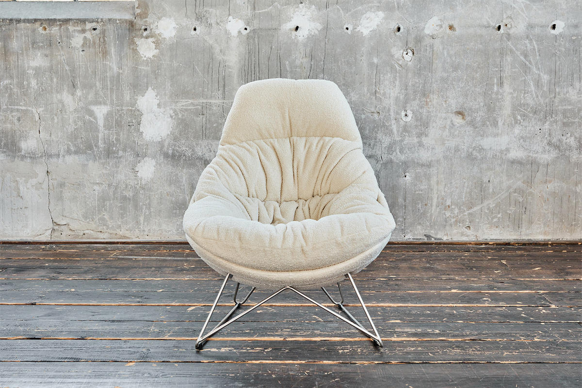 RELAXSESSEL AVON Beige Webstoff - Beige/Silberfarben, Textil/Metall (78/93/105cm) - KAWOLA