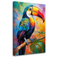 WANDBILD tropischer bunter papagei - Multicolor, Textil (40/60cm) - Feeby