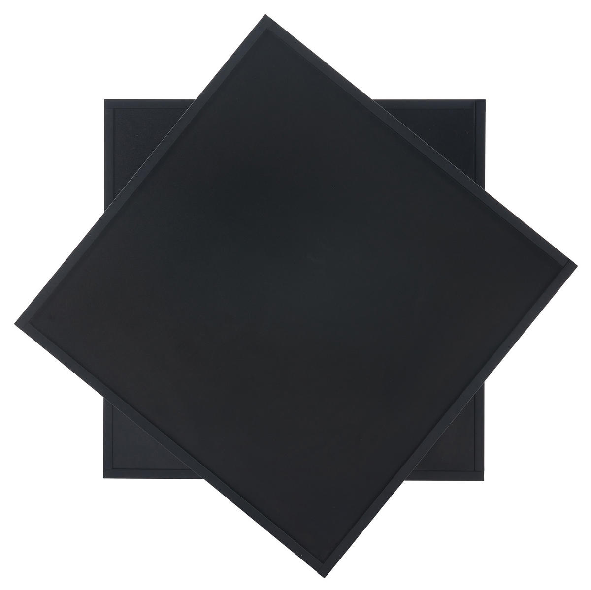 COUCHTISCH aus Spanplatte 60x60x38 cm Schwarz mit 360° drehbarer Tischplatte, 2 Schubladen und umlaufendem Kantenschutz - Schwarz, Holzwerkstoff (60/60/38cm) - Modfu