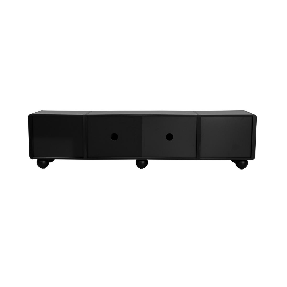 LOWBOARD DE-40142 mit 2 Schubladen und 2 Türen Schwarz/Weiß - Schwarz/Weiß, Holzwerkstoff (180/45/38cm) - ComfortXL