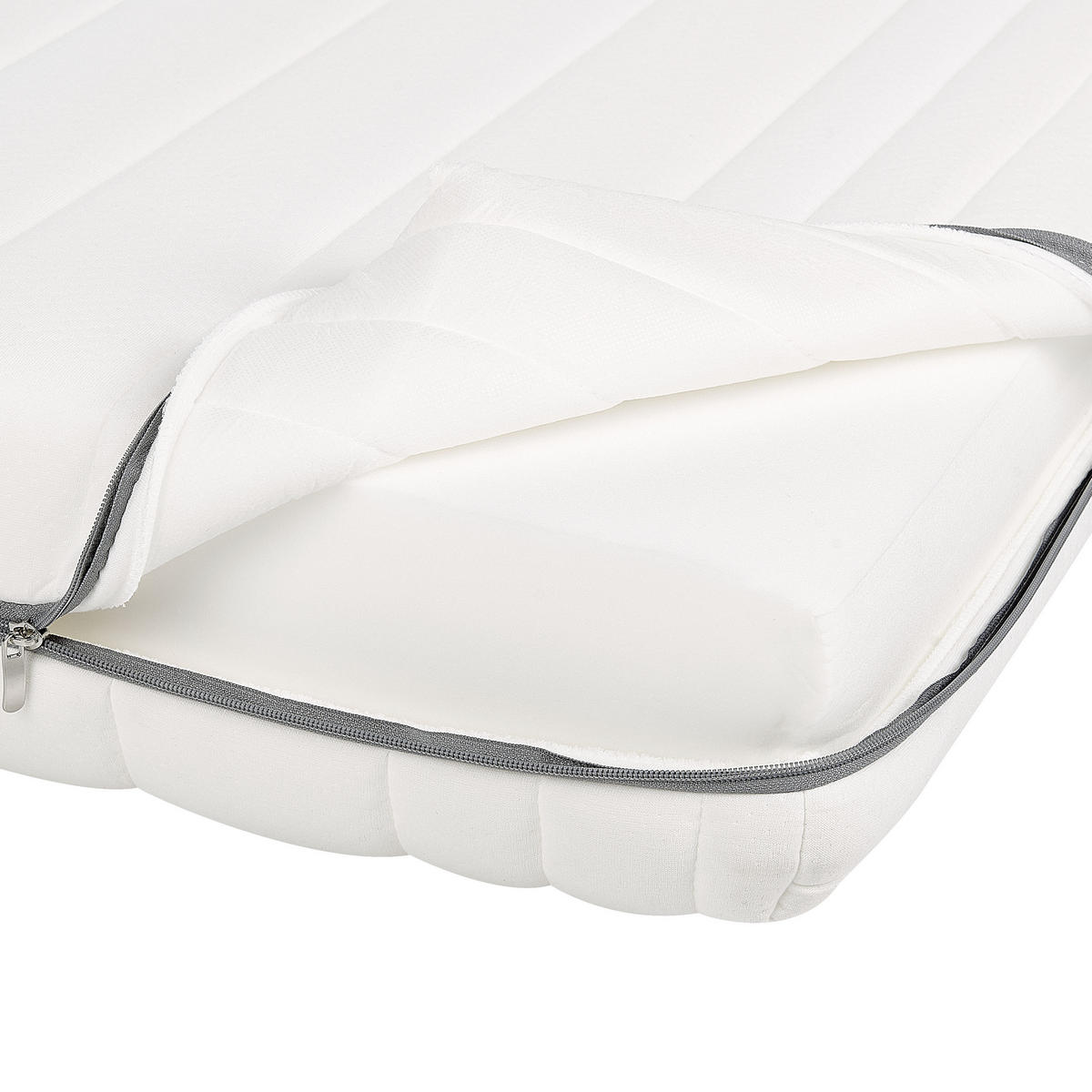 SCHAUMMATRATZE H2/3 Mittel 180/200 cm Enchant - Weiß, Textil (180/200cm) - Beliani