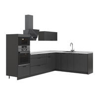KUHINJA U OBLIKU SLOVA L Fame-Line, Tamnosiva/Antracit, 287 x 207 cm, RP Mramor - tamno siva/antracit, drvni materijal (287/153.6/60cm) - Vicco